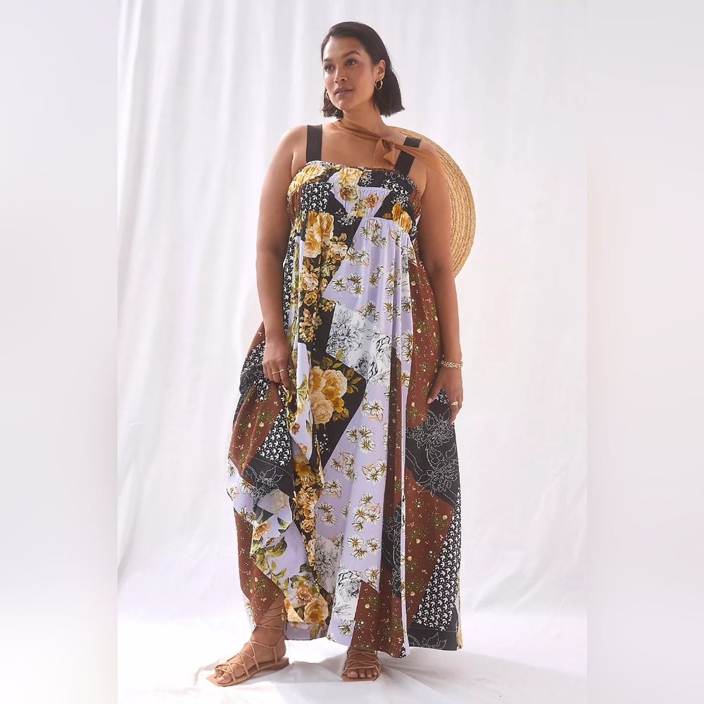 NWT Anthropologie Maeve Bohemian Floral Patchwork Maxi. Large. $170 - Picture 6 of 11